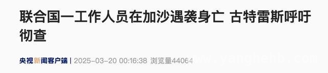 联合国人员加沙遇袭遇难，古特雷斯强烈谴责并要求彻查