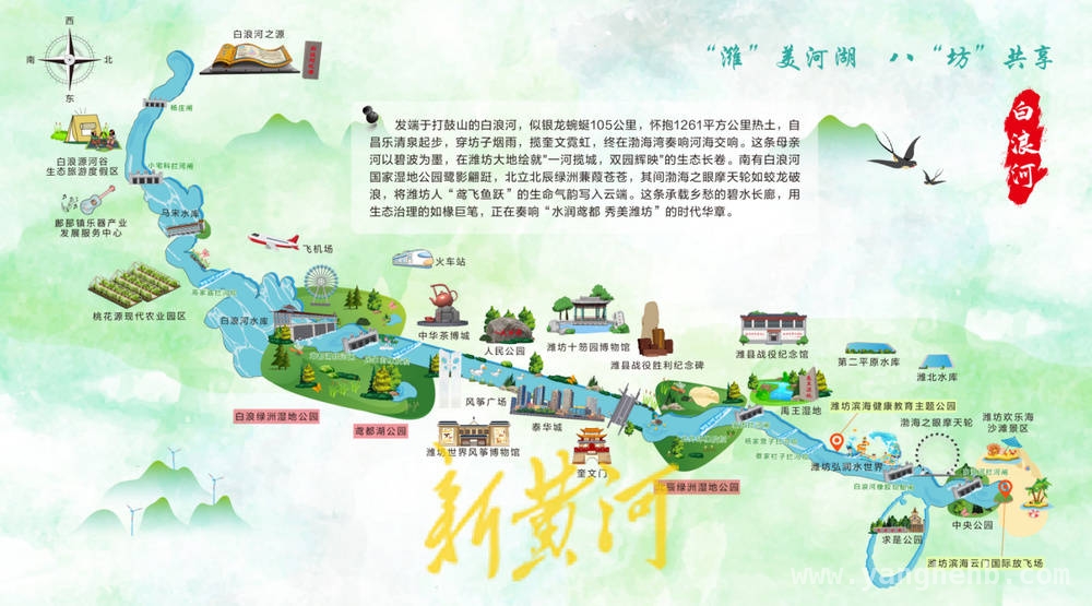 潍坊发布“沿着河湖游潍坊”路线，开启文旅新征程，“沿着河湖游潍坊”：水岸联动，潍坊文旅新画卷